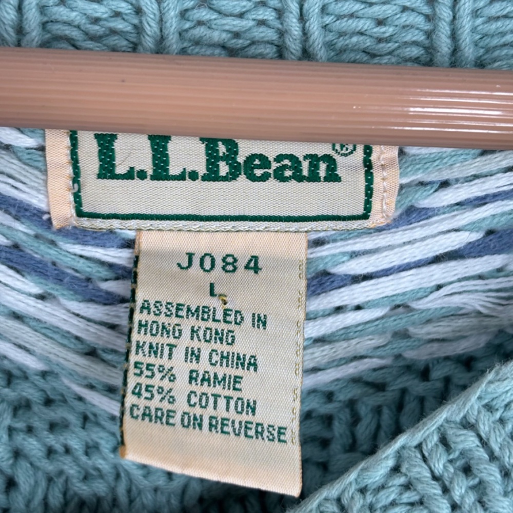 Vintage LL Bean Sweater Geometric Cottage Boho Retro Grandma Coastal Cotton - Picture 5 of 9
